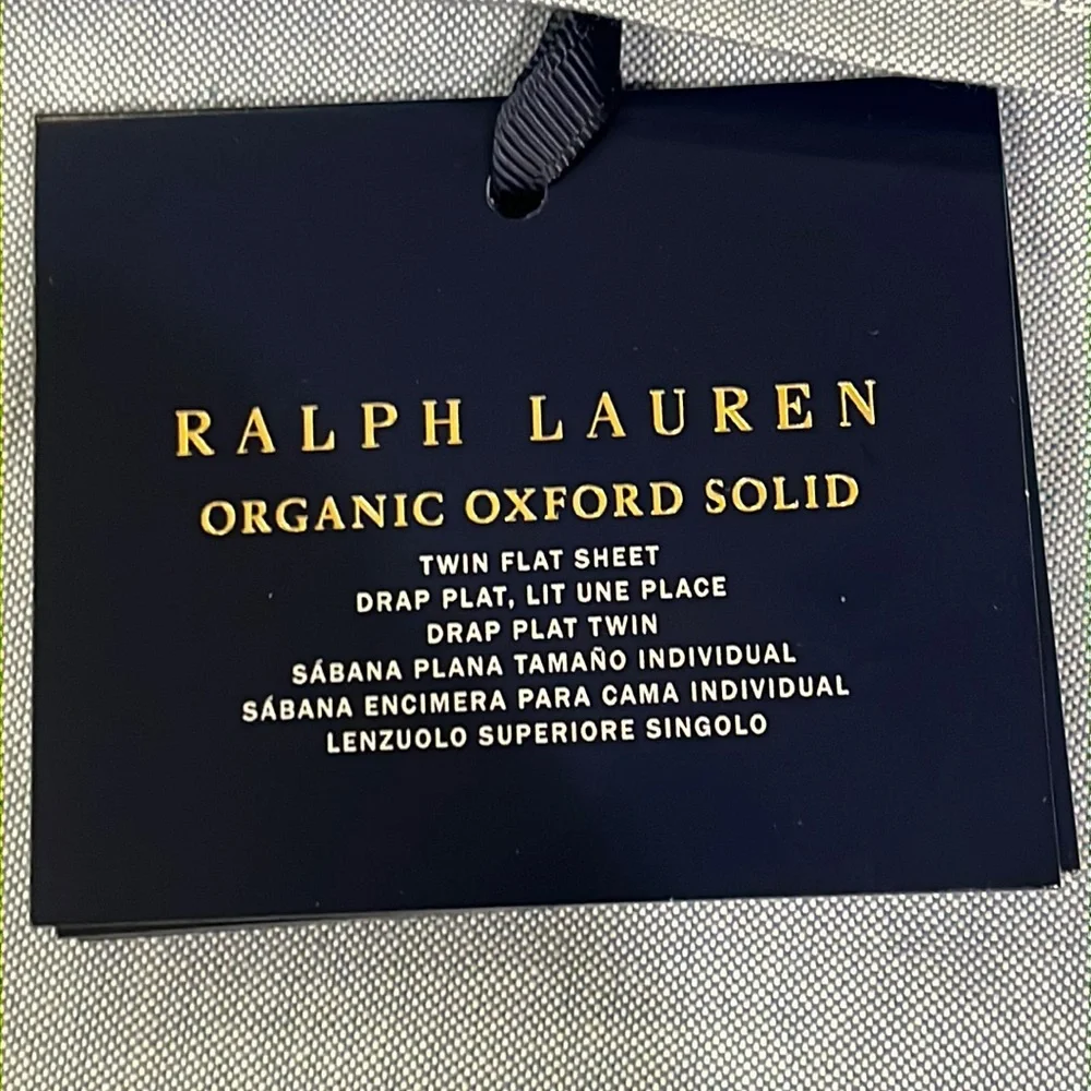 Ralph Lauren Oxford Solid Twin Flat Sheet Blue New $145